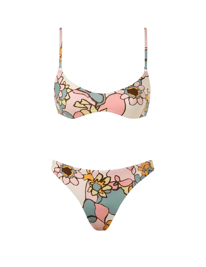 Women Zimmermann Bikinis Maxine Scoop Bikini Pink Kaleidoscope Floral