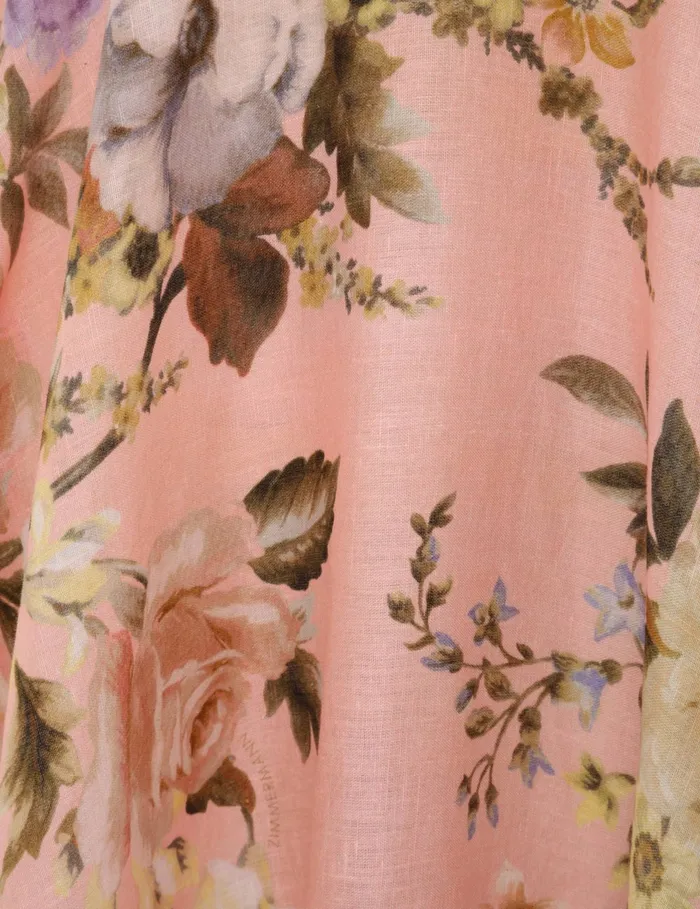 Women Zimmermann Clothing Acacia Broderie Midi Dress Pink Floral