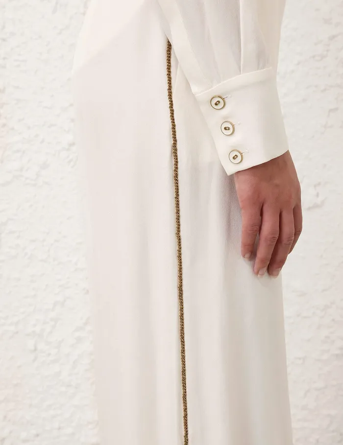 Women Zimmermann Clothing Belted Chain Pant Cream