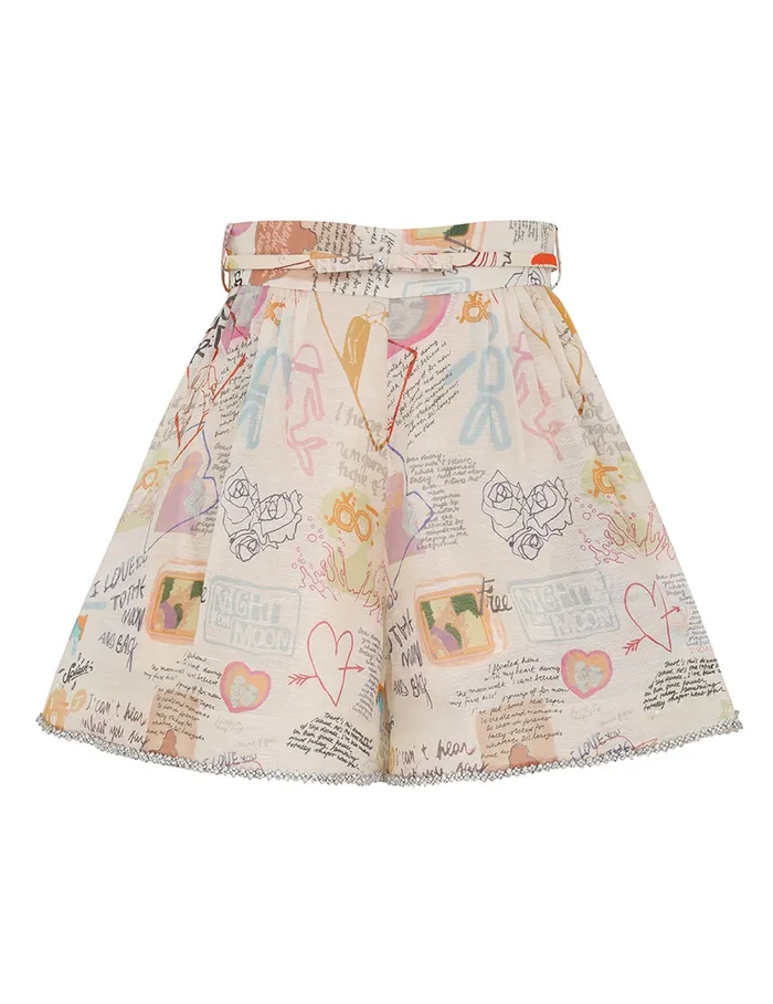 Women Zimmermann Clothing Crush Belted Tuck Skort Dear Diary