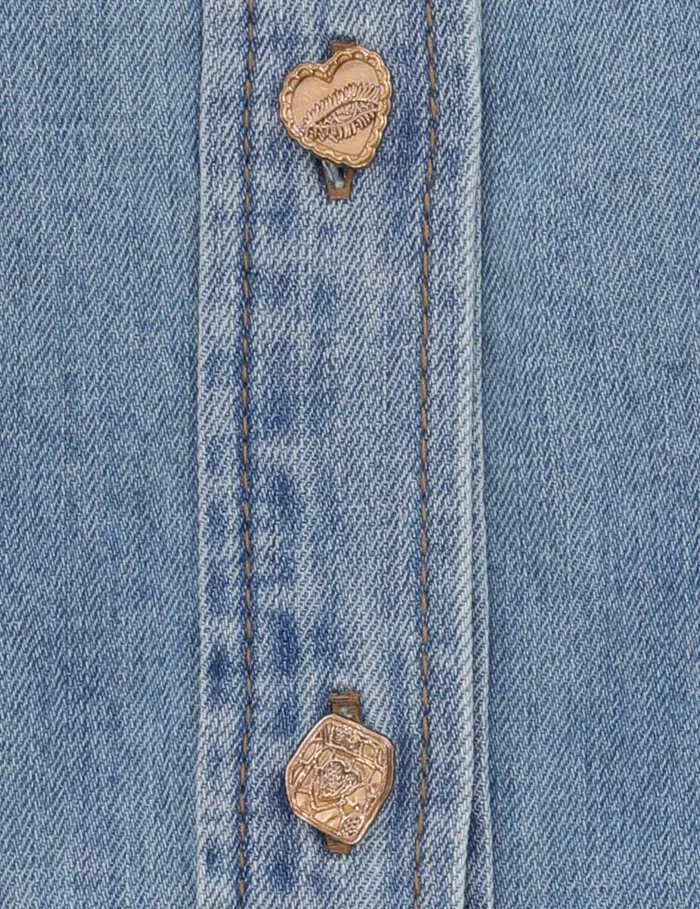 Women Zimmermann Clothing Crush Denim Blouse Blue Moon