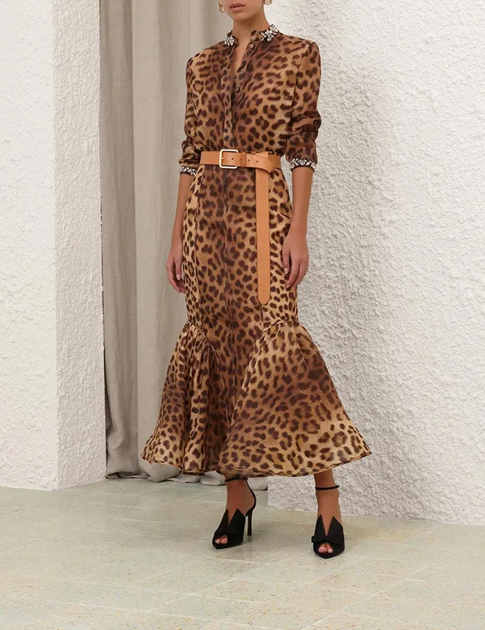 Women Zimmermann Clothing Crush Embellished Body Shirt Leopard