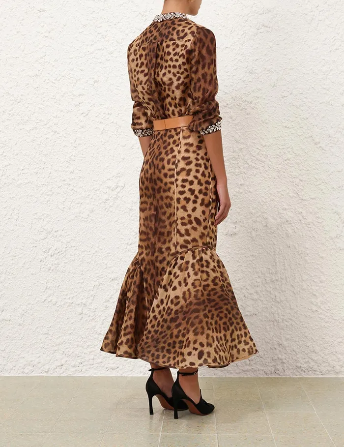 Women Zimmermann Clothing Crush Embellished Body Shirt Leopard