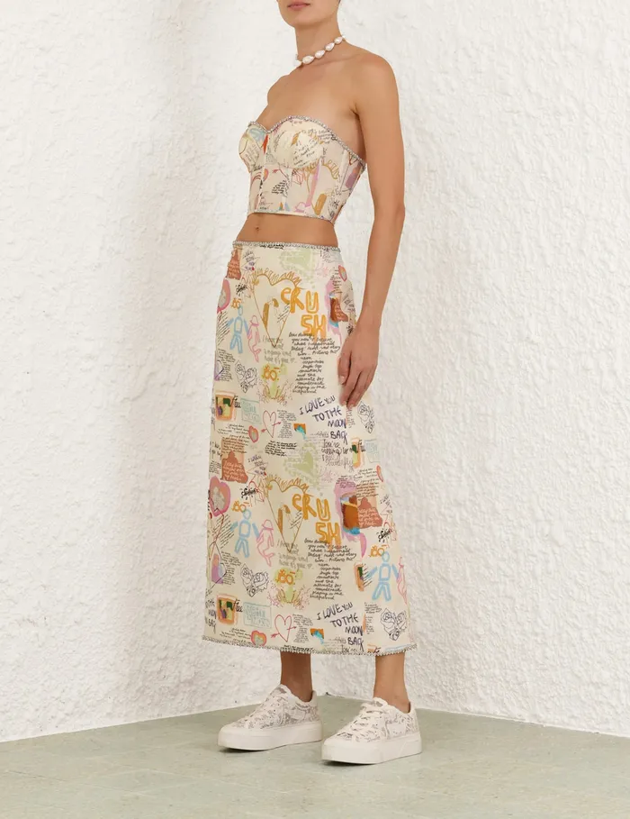 Women Zimmermann Clothing Crush Embellished Midi Skirt Dear Diary