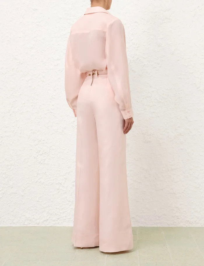 Women Zimmermann Clothing Crush Linen Flare Pant Pink