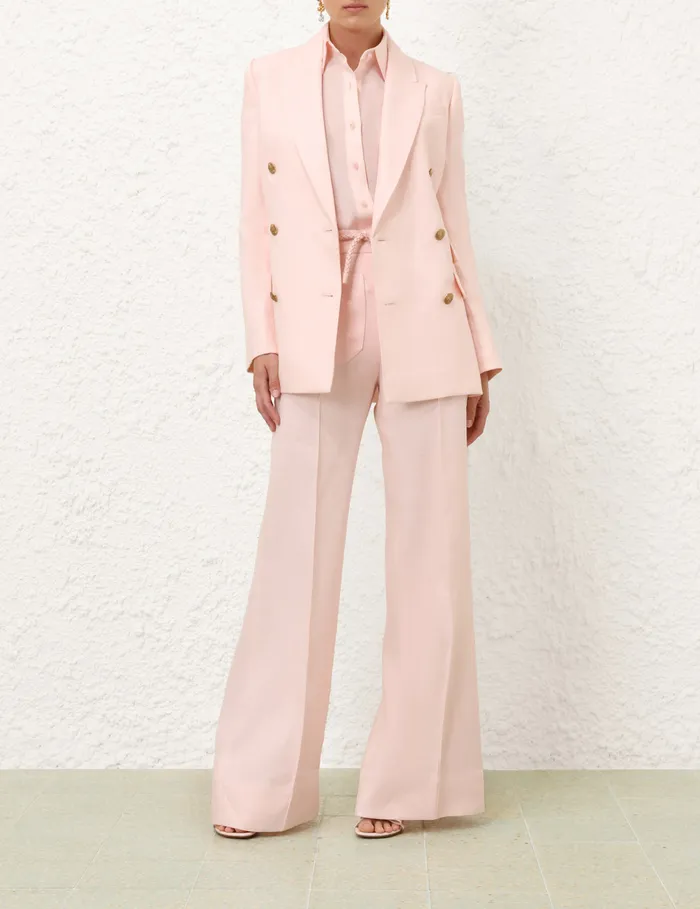 Women Zimmermann Clothing Crush Linen Flare Pant Pink