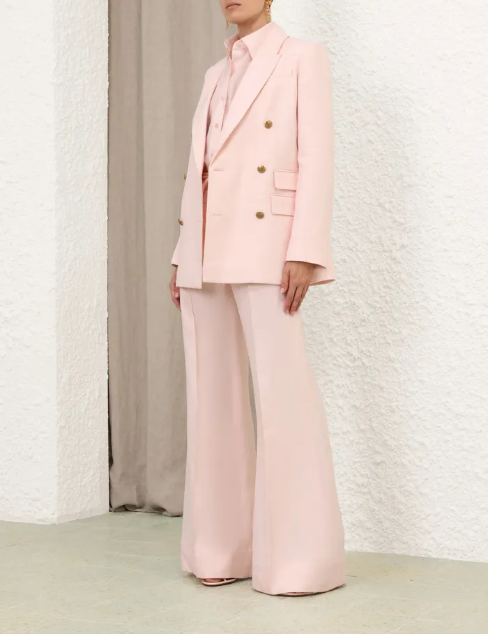 Women Zimmermann Clothing Crush Linen Flare Pant Pink