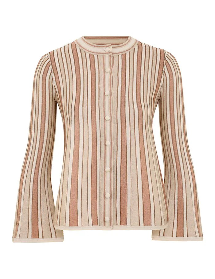 Women Zimmermann Clothing Crush Metallic Stripe Cardigan Multi