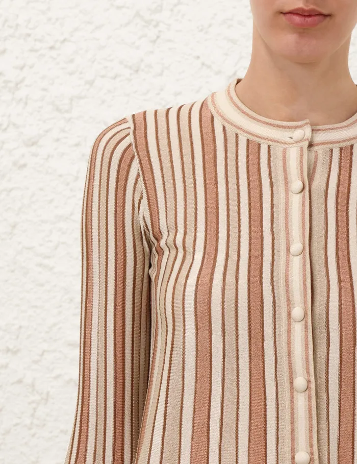 Women Zimmermann Clothing Crush Metallic Stripe Cardigan Multi