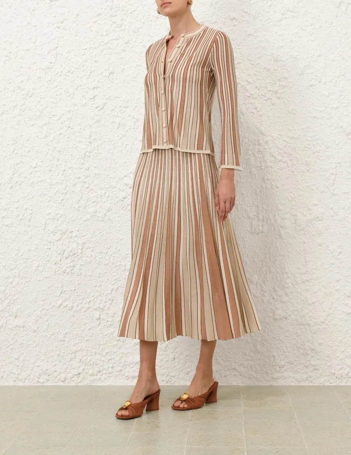 Women Zimmermann Clothing Crush Metallic Stripe Cardigan Multi