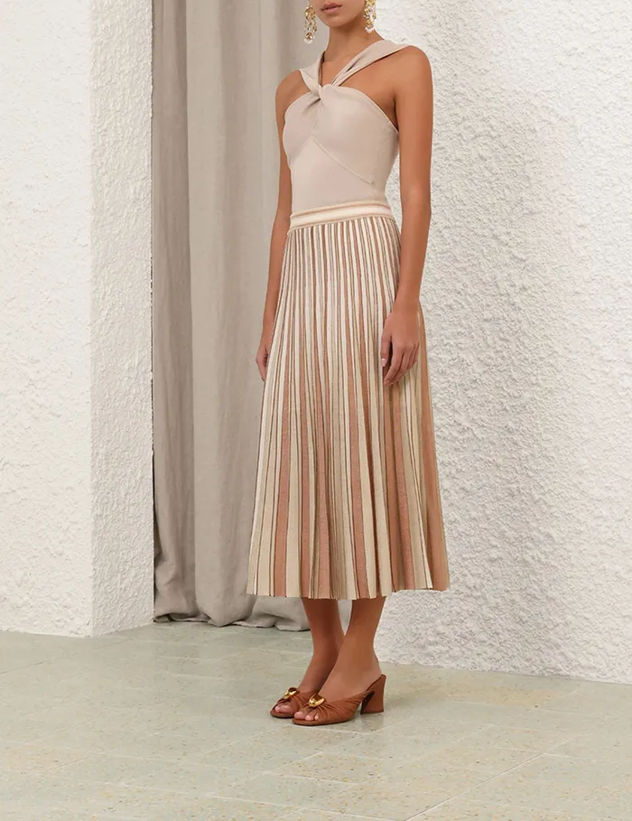 Women Zimmermann Clothing Crush Metallic Stripe Skirt Multi