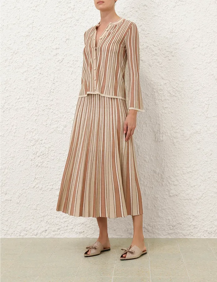 Women Zimmermann Clothing Crush Metallic Stripe Skirt Multi