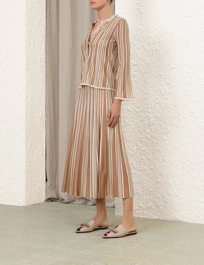 Women Zimmermann Clothing Crush Metallic Stripe Skirt Multi
