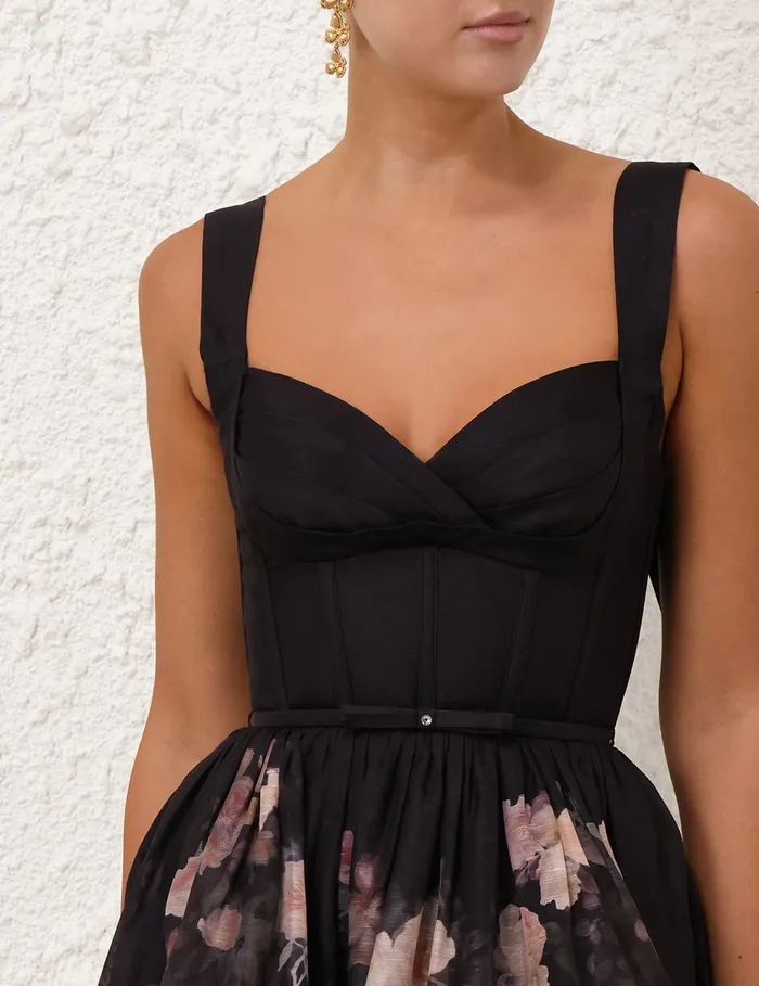 Women Zimmermann Clothing Crush Picnic Mini Dress Black Floral