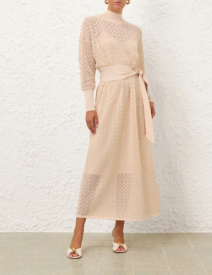 Women Zimmermann Clothing Crush Pointelle Batwing Dress Cream