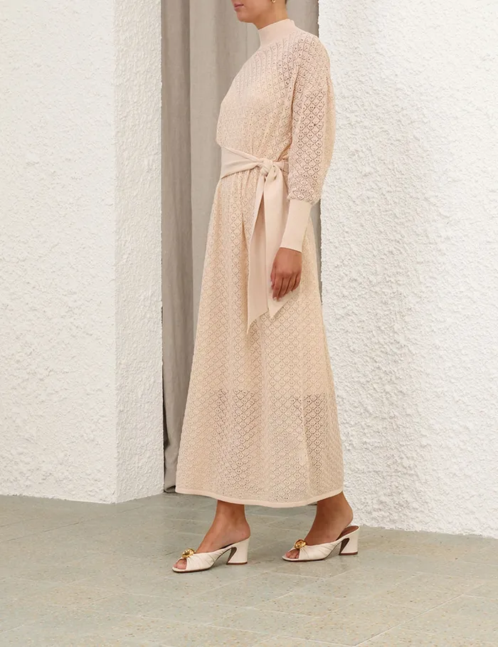 Women Zimmermann Clothing Crush Pointelle Batwing Dress Cream