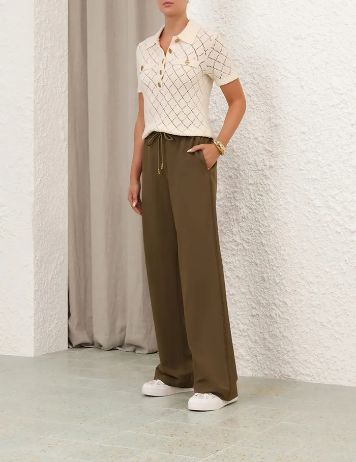 Women Zimmermann Clothing Crush Pointelle Polo Cream