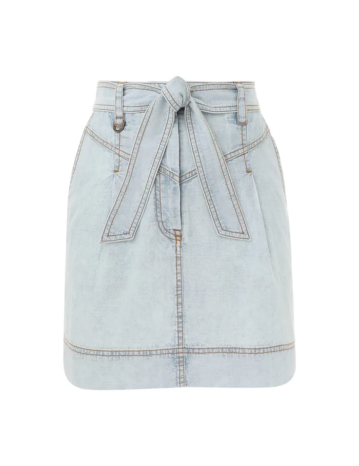 Women Zimmermann Clothing Denim Skirt Blue Smoke