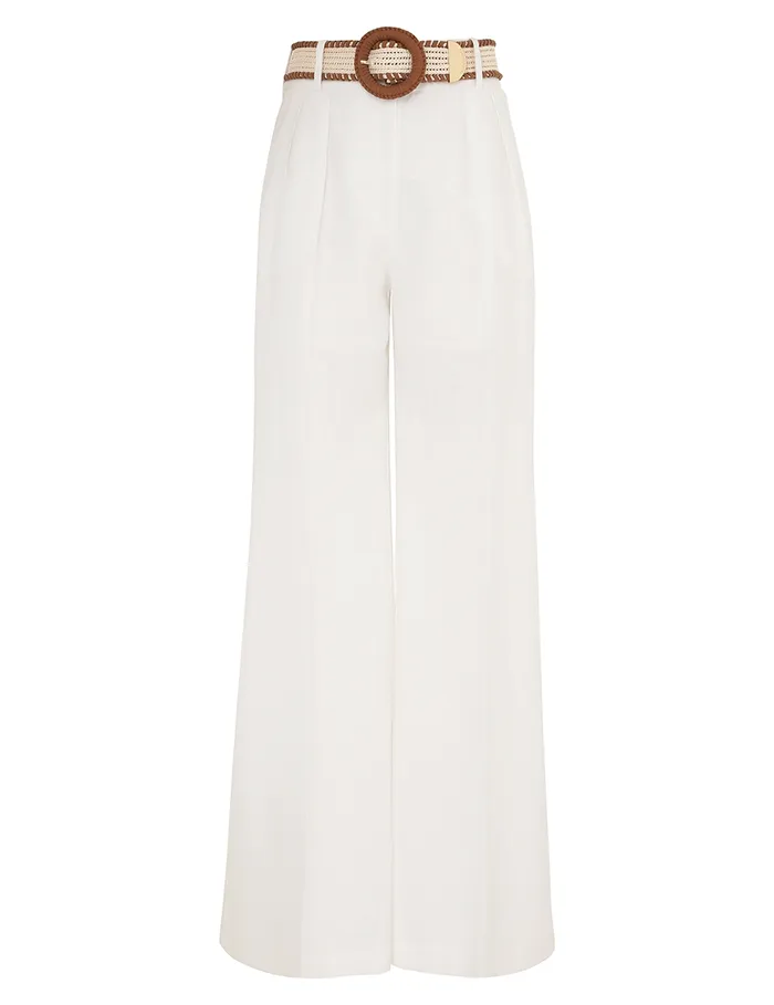Women Zimmermann Clothing Golden Tuck Pant Ivory