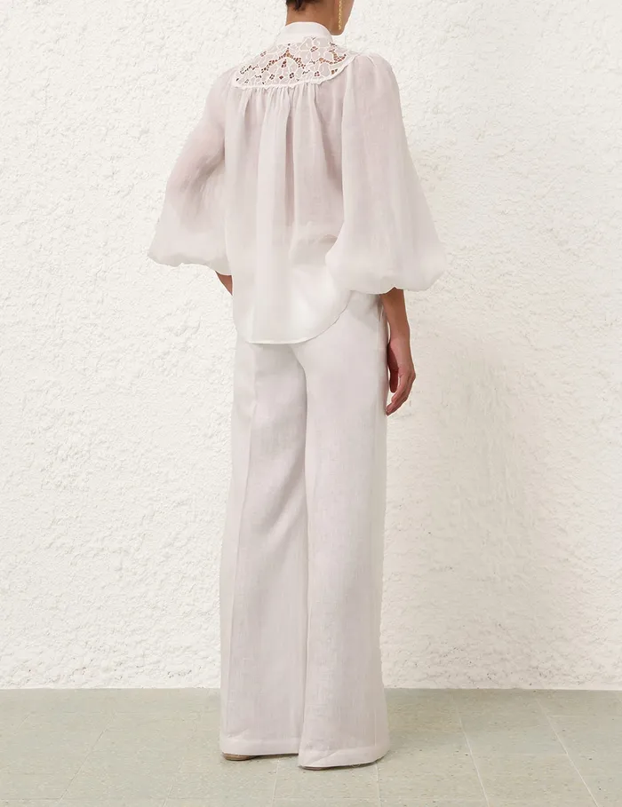 Women Zimmermann Clothing Golden Tuck Pant Ivory