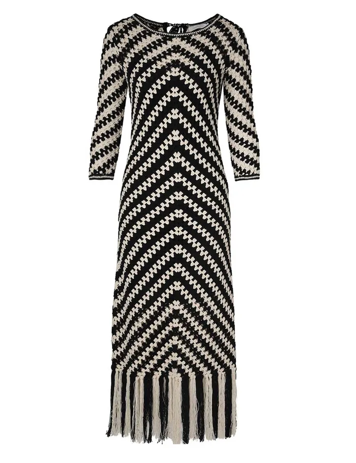 Women Zimmermann Clothing Halliday Hand Crochet Dress Chevron