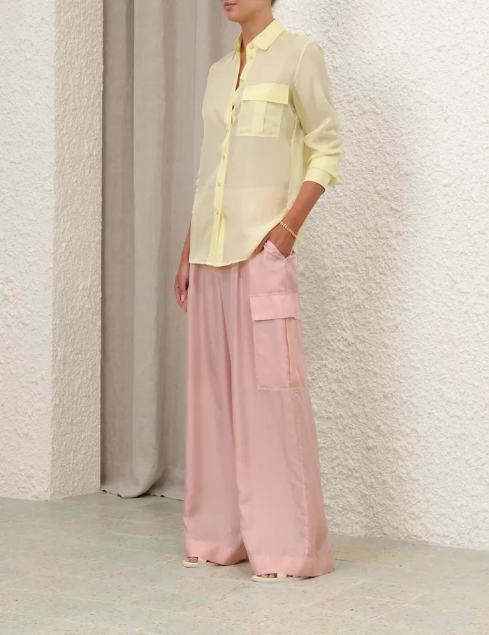 Women Zimmermann Clothing Halliday Manstyle Shirt Lemon