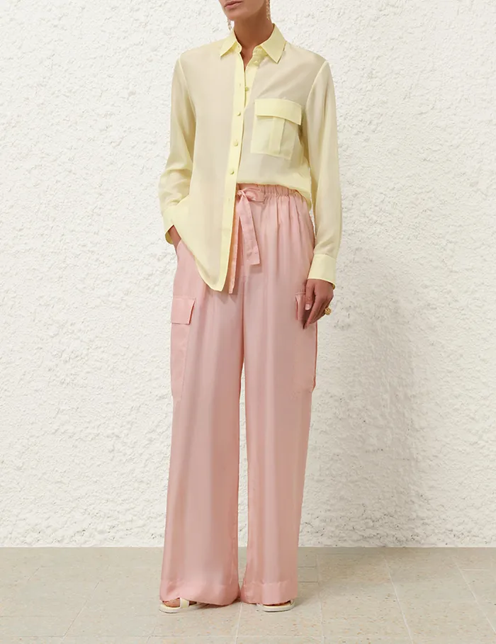 Women Zimmermann Clothing Halliday Manstyle Shirt Lemon