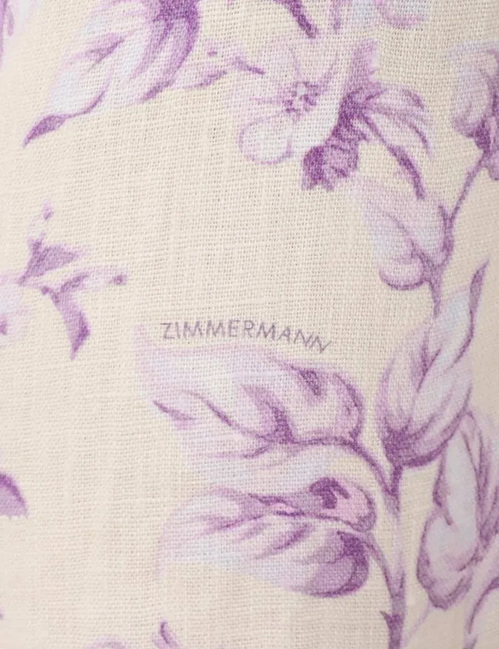 Women Zimmermann Clothing Halliday Swing Mini Dress Yellowlilac Floral