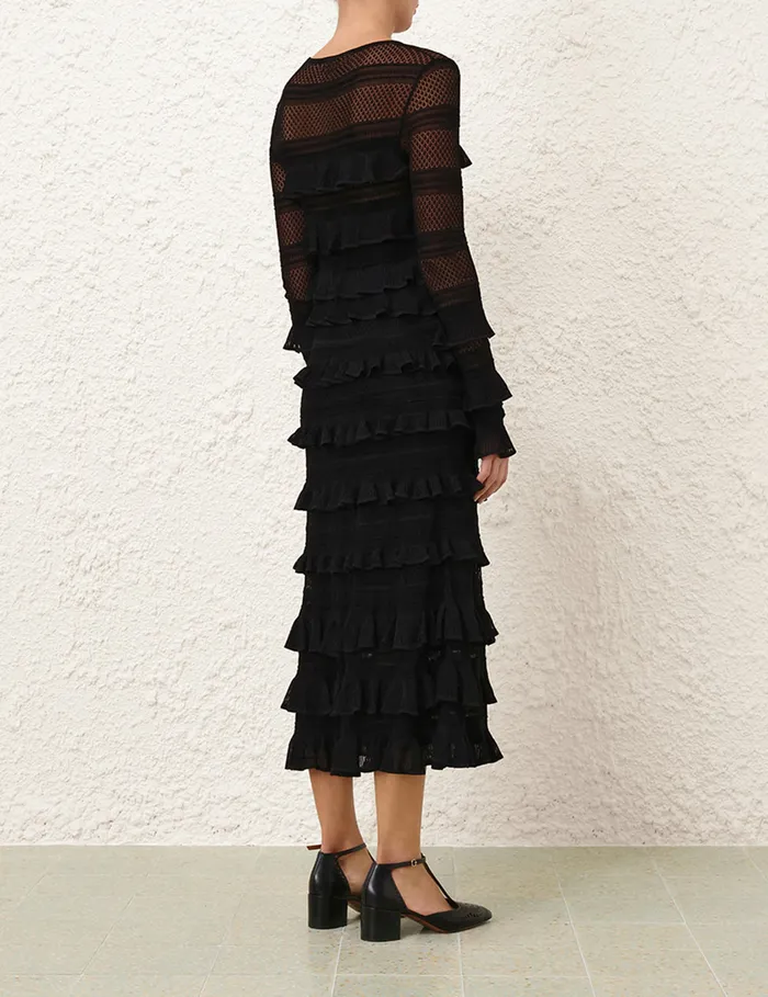 Women Zimmermann Clothing Illustration Frilled Skirt Black