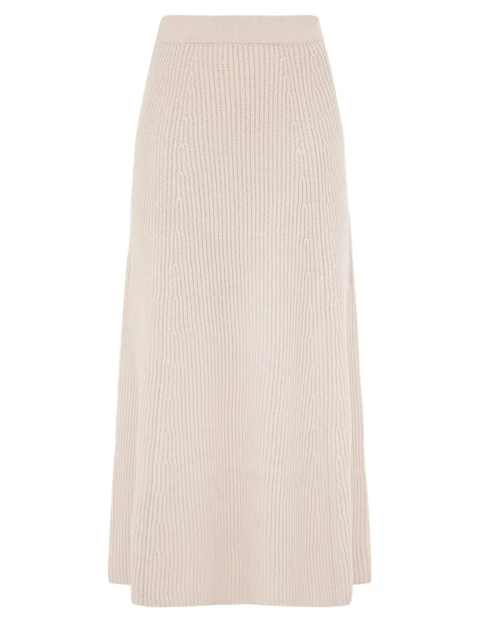 Women Zimmermann Clothing Illustration Paneled Rib Skirt Cream