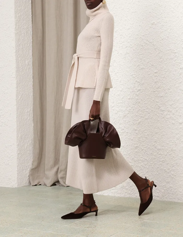 Women Zimmermann Clothing Illustration Paneled Rib Skirt Cream