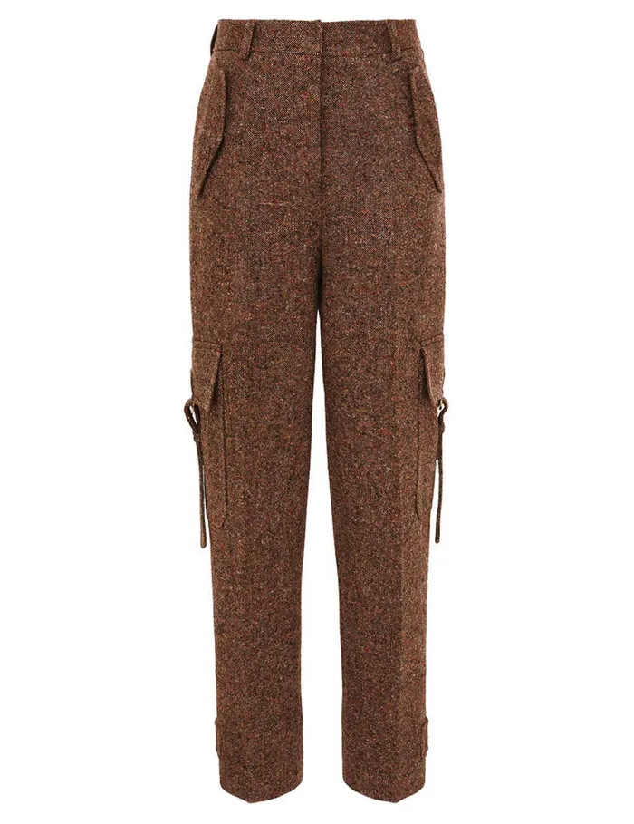 Women Zimmermann Clothing Illustration Tweed Pant Brown Multi