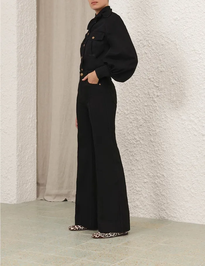 Women Zimmermann Clothing Illustration Wide Leg Jean Onyx
