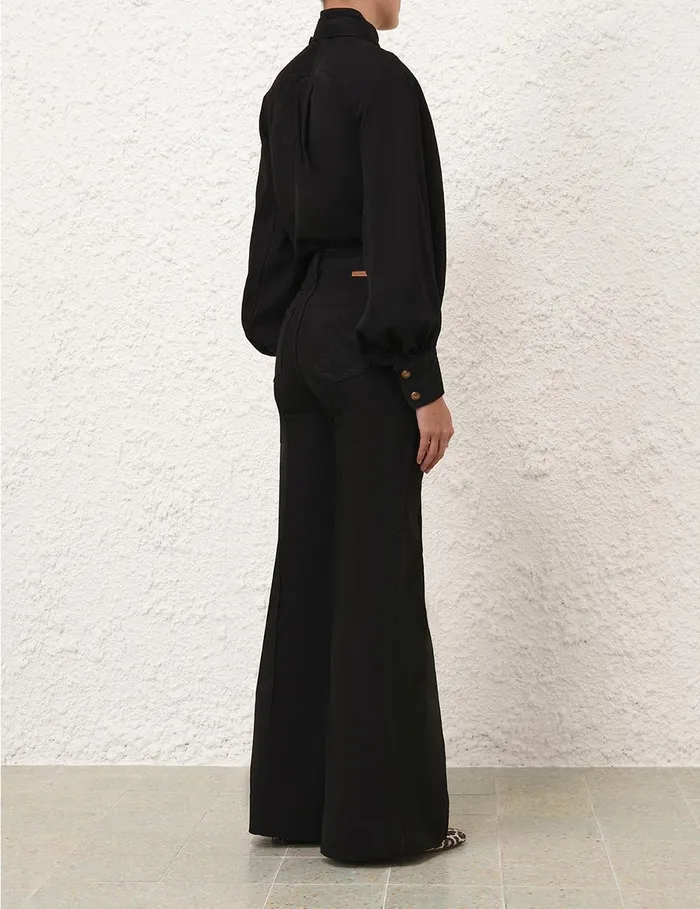 Women Zimmermann Clothing Illustration Wide Leg Jean Onyx