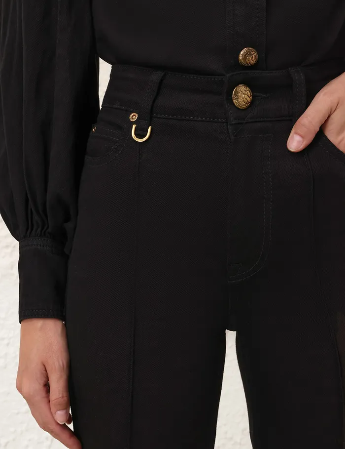 Women Zimmermann Clothing Illustration Wide Leg Jean Onyx