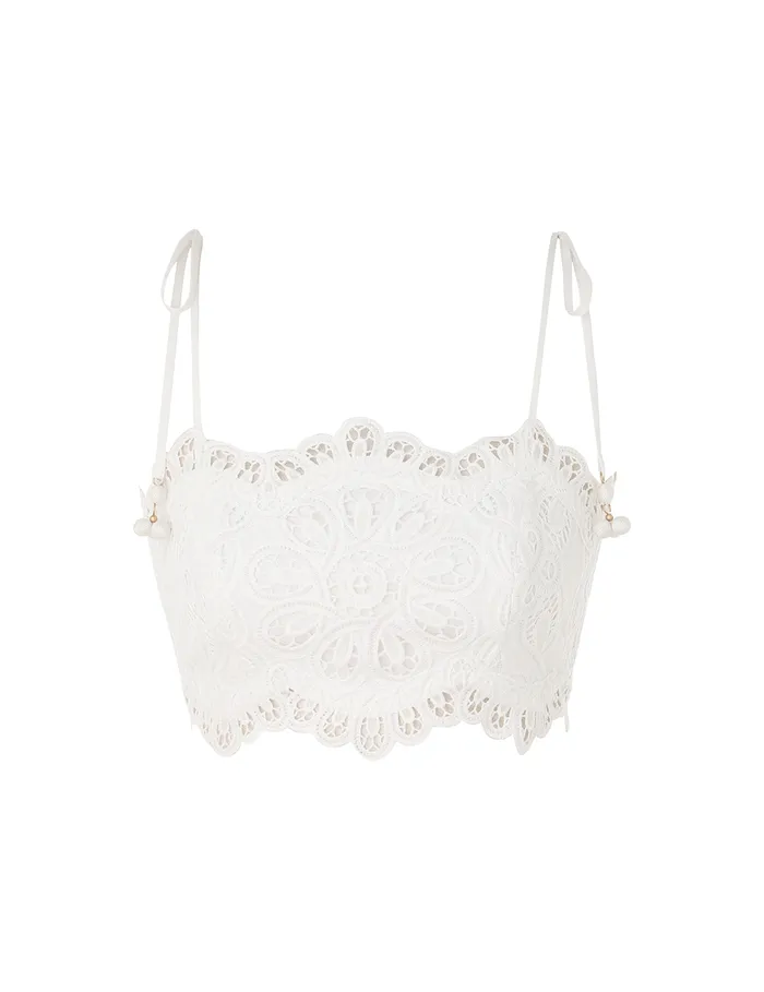 Women Zimmermann Clothing Ottie Embroidered Bodice Ivory