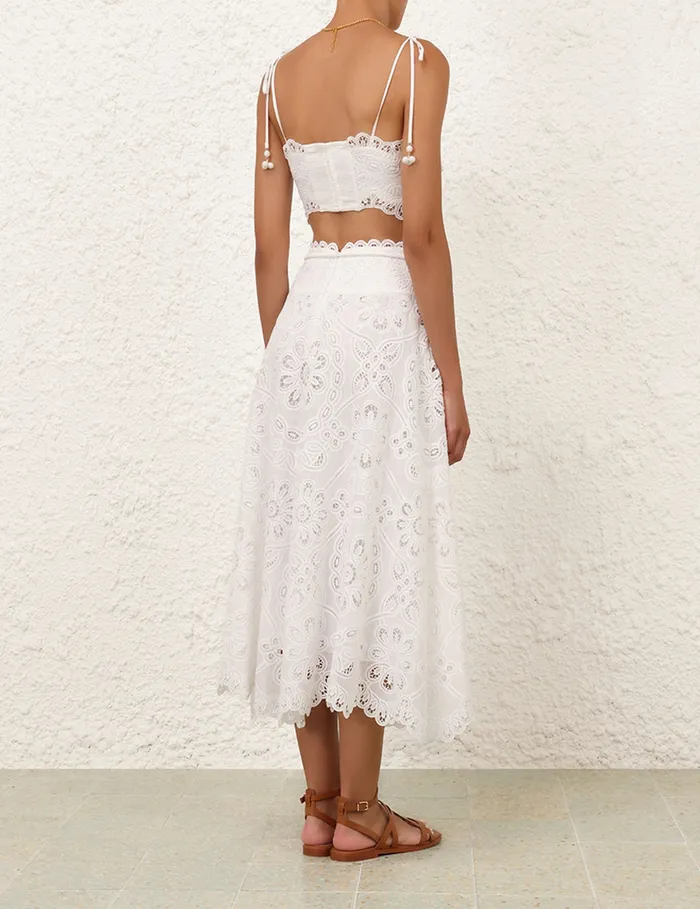 Women Zimmermann Clothing Ottie Embroidered Bodice Ivory