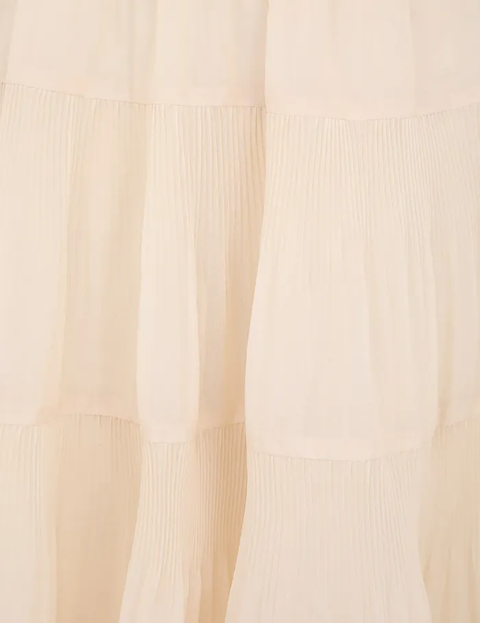 Women Zimmermann Clothing Pleated Midi Dress Cream
