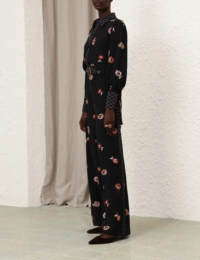 Women Zimmermann Clothing Pussybow Shirt Black Floral