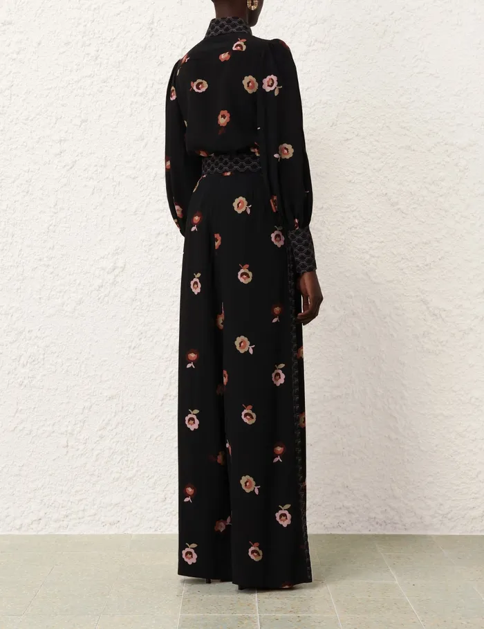 Women Zimmermann Clothing Pussybow Shirt Black Floral