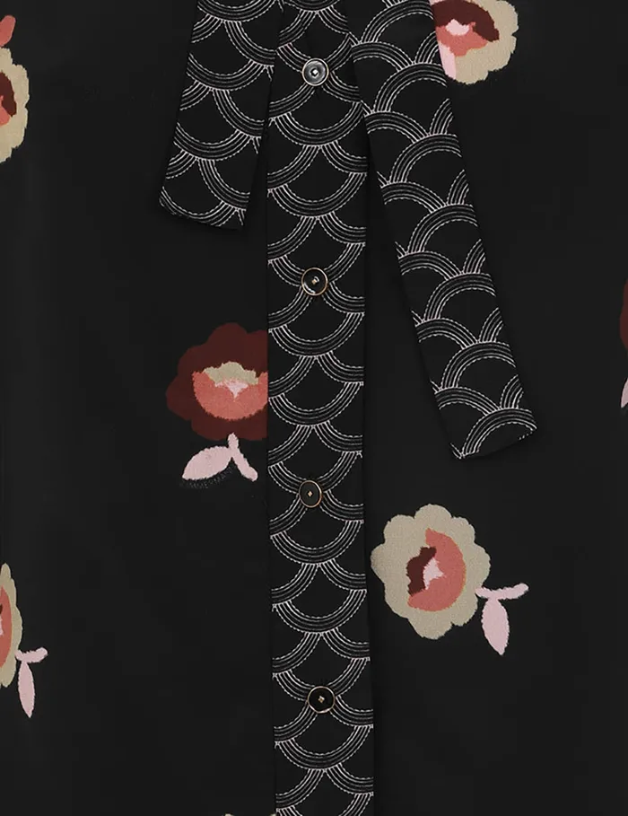 Women Zimmermann Clothing Pussybow Shirt Black Floral
