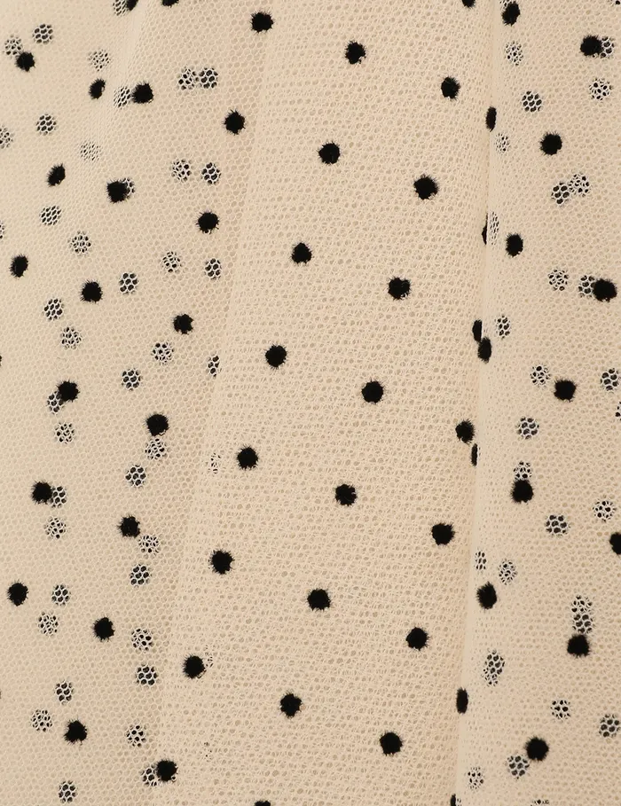 Women Zimmermann Clothing Tulle Midi Dress Creamblack Dot