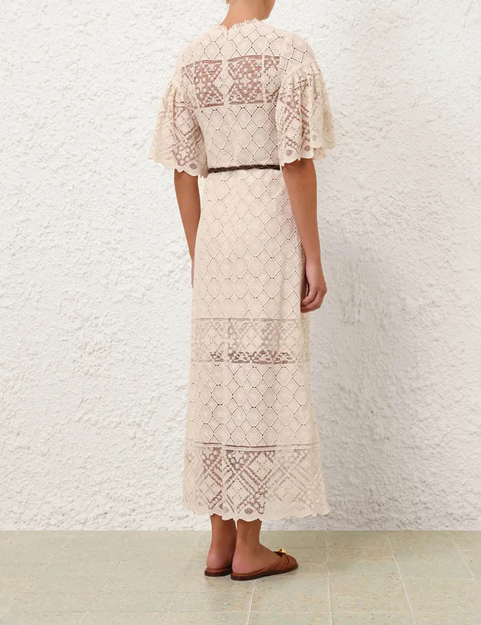 Women Zimmermann Clothing Wylie Crochet Midi Dress Tea