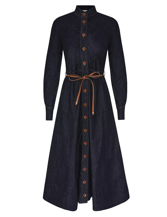 Women Zimmermann Denim Acacia Denim Shirt Dress Midnight