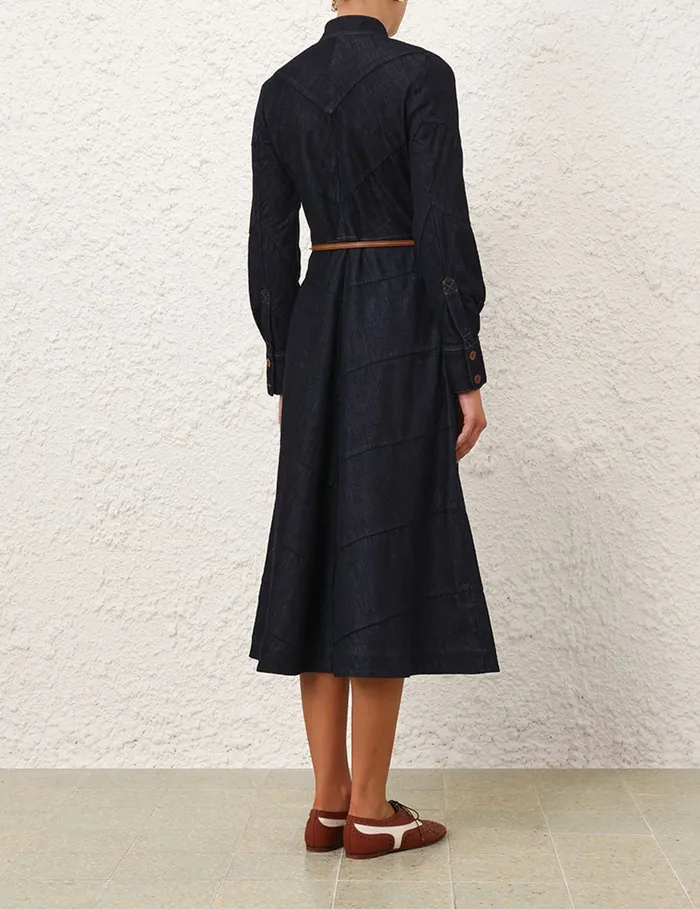 Women Zimmermann Denim Acacia Denim Shirt Dress Midnight