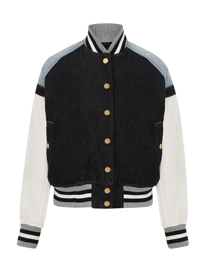 Women Zimmermann Denim Crush Denim Bomber Jacket Night Sky