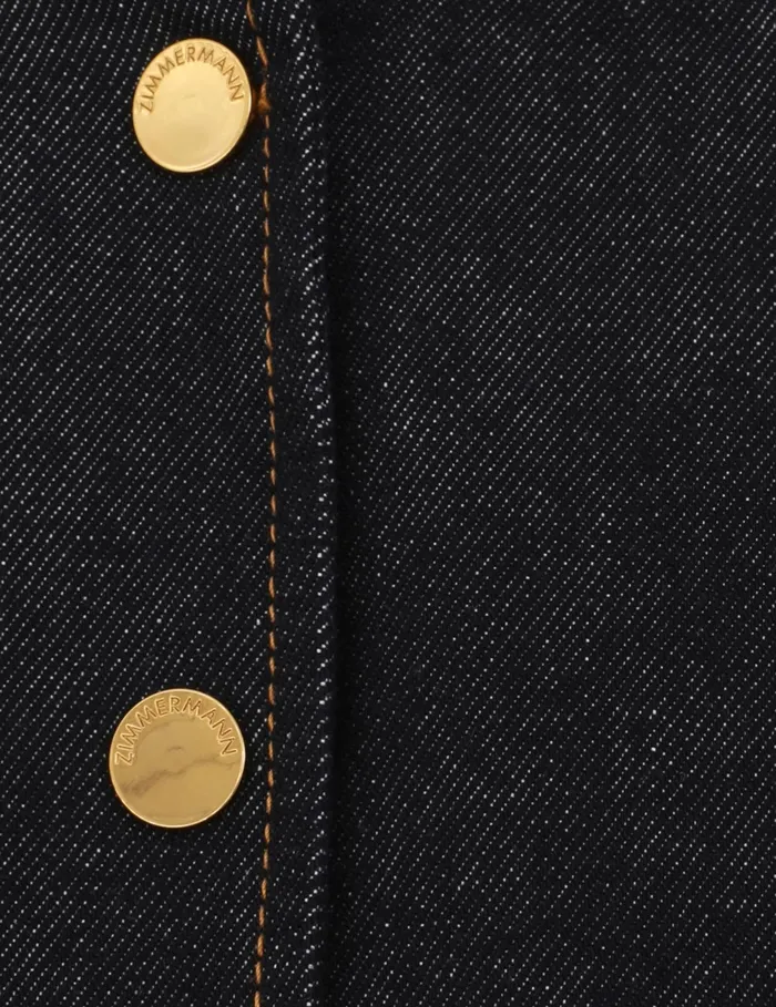 Women Zimmermann Denim Crush Denim Bomber Jacket Night Sky