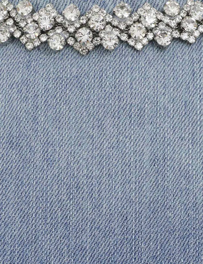 Women Zimmermann Denim Crush Embellished Denim Top Blue Moon