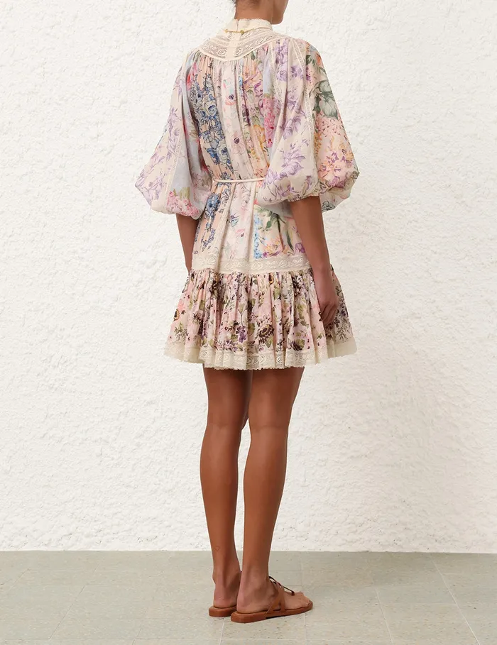 Women Zimmermann Dresses and Coverups Halliday Yoke Mini Dress Spliced