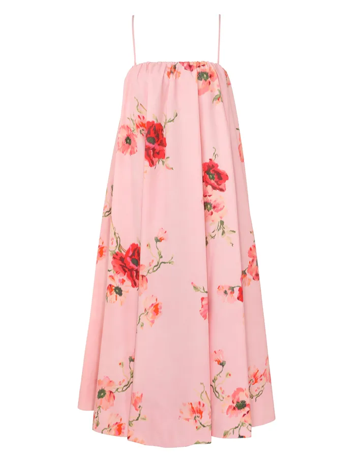 Women Zimmermann Dresses and Coverups Lightburst Puff Midi Dress Red Floral